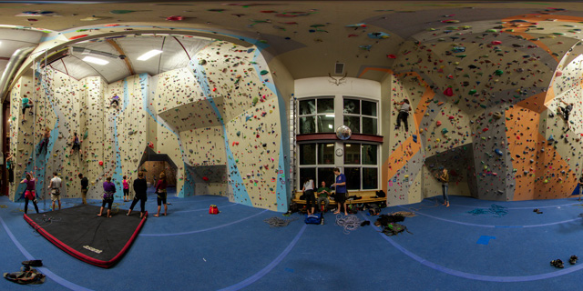 360 panorama of climbing Gym